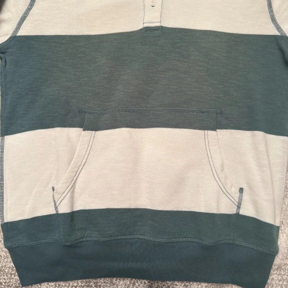 J. Crew Striped Cotton Knit Hoodie Medium